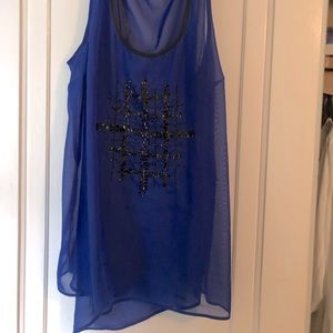 Maurice’s blue shirt with sequin detail, 1x